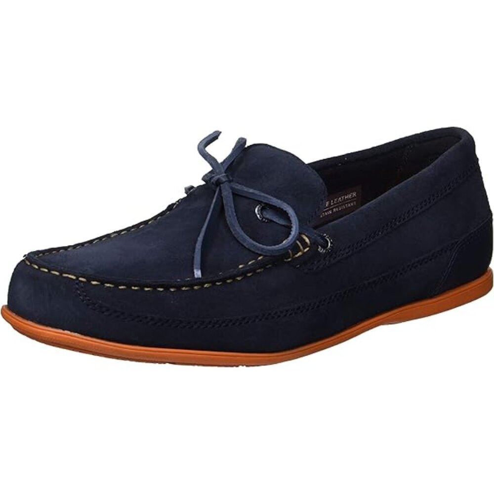Clarks Mens Saltash Edge Suede Leather Navy Bleu Marine Moccasin Boat Shoes 8